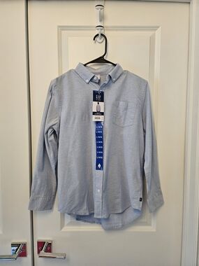 NEW GAP Light Blue Oxford Button-Down Shirt Large 14/16